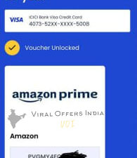 Visa card offer : Claim FREE Amazon Prime Voucher | For Visa Credit cards