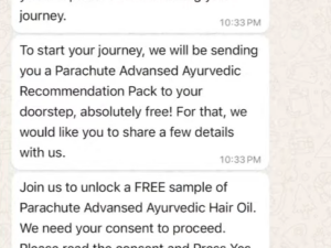 Free Parachute Ayurvedic Hair Oil [Loot Lo]